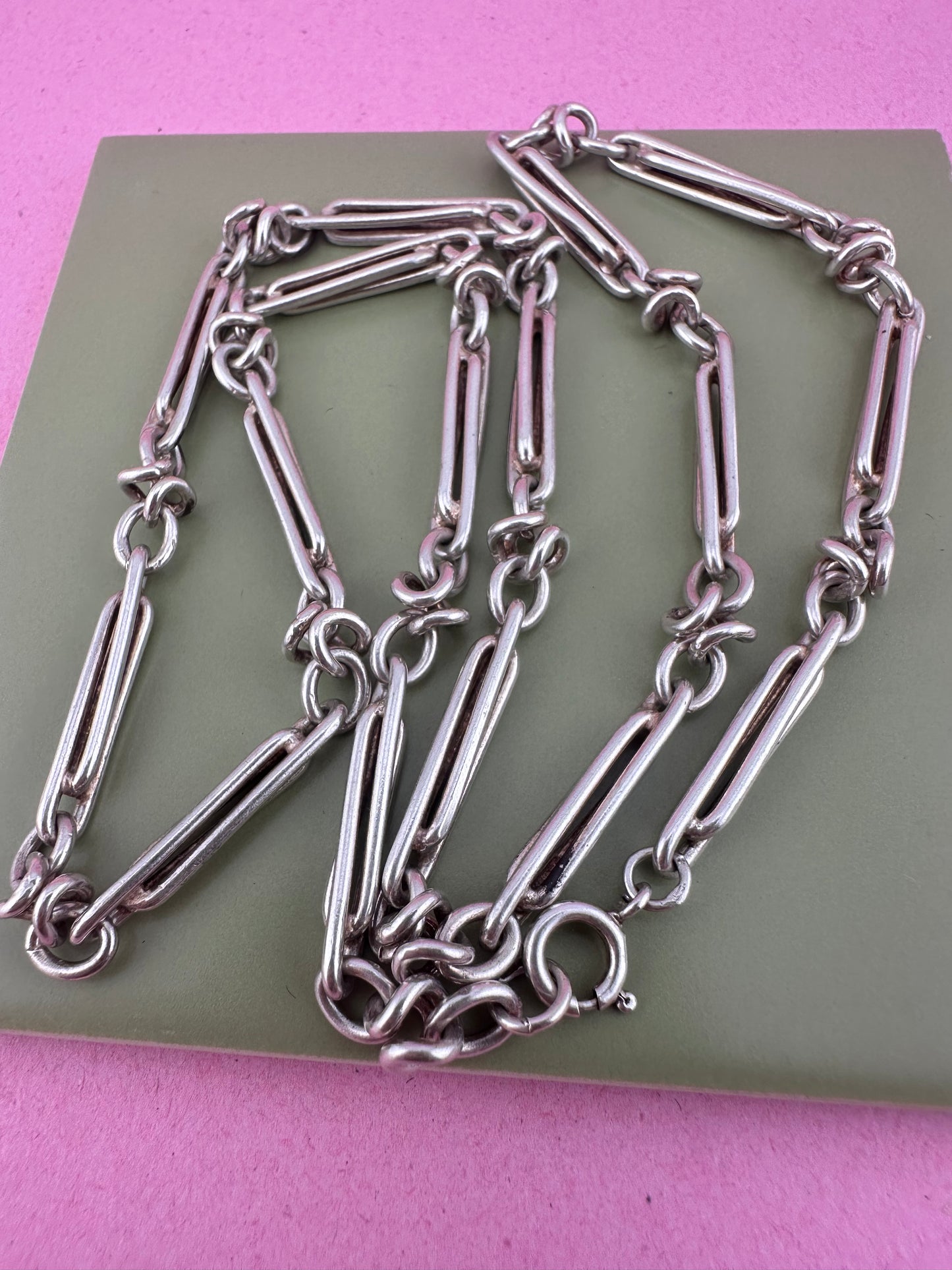 Vintage Sterling Silver Double Trombone chain
