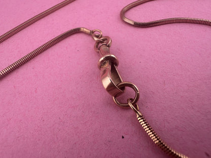 9ct Rose Gold Snake Chain with dog clip