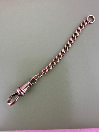 9ct Peachy Rose Gold Gold Curb extender with antique dog clip