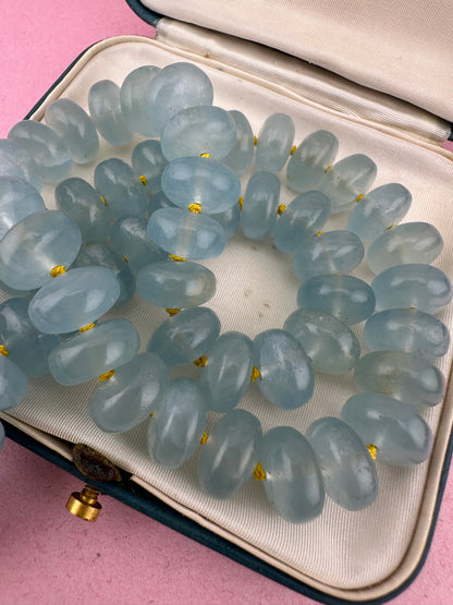 Re-imagined Vintage Topaz Beads with vintage XL Silver Bolt clasp