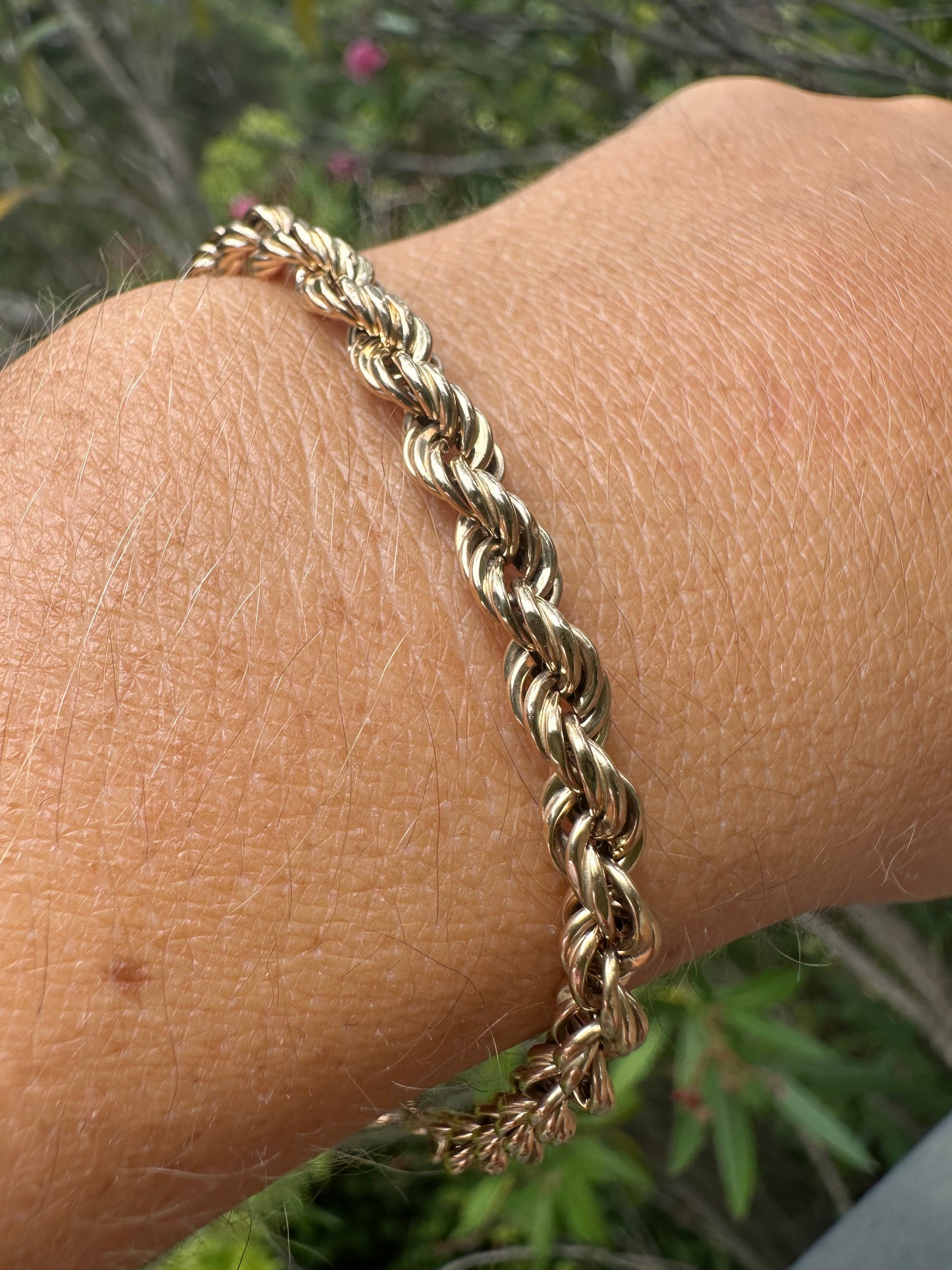 Vintage 9ct Rope chain bracelet