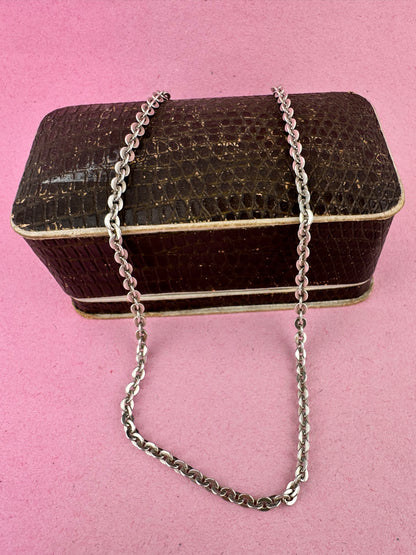 Sterling Silver Flat Cable Chain with Bolt clasp