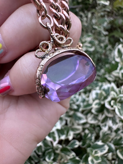 Antique 9ct Gold Amethyst Fob