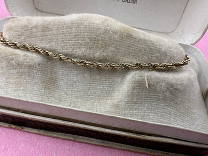 Vintage 9ct Gold mini rope bracelet