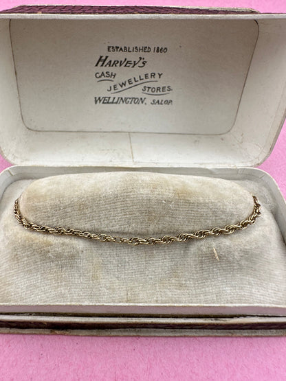 Vintage 9ct Gold mini rope bracelet