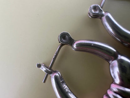 Sterling Silver Puffy Hoops
