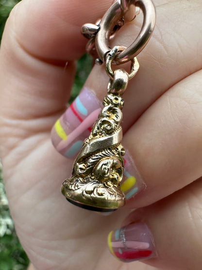 Antique 9ct Gold Blood Stone fob