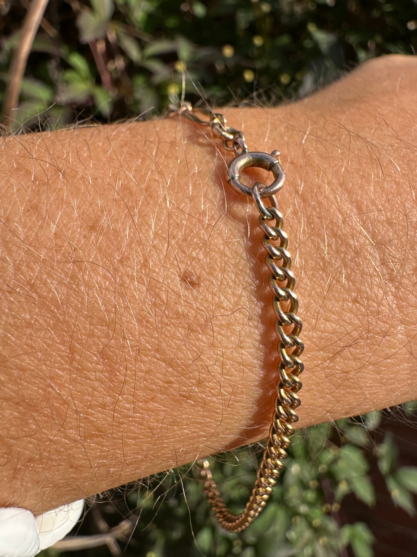 Antique 9ct Rose Gold mix link bracelet with bolt clasp
