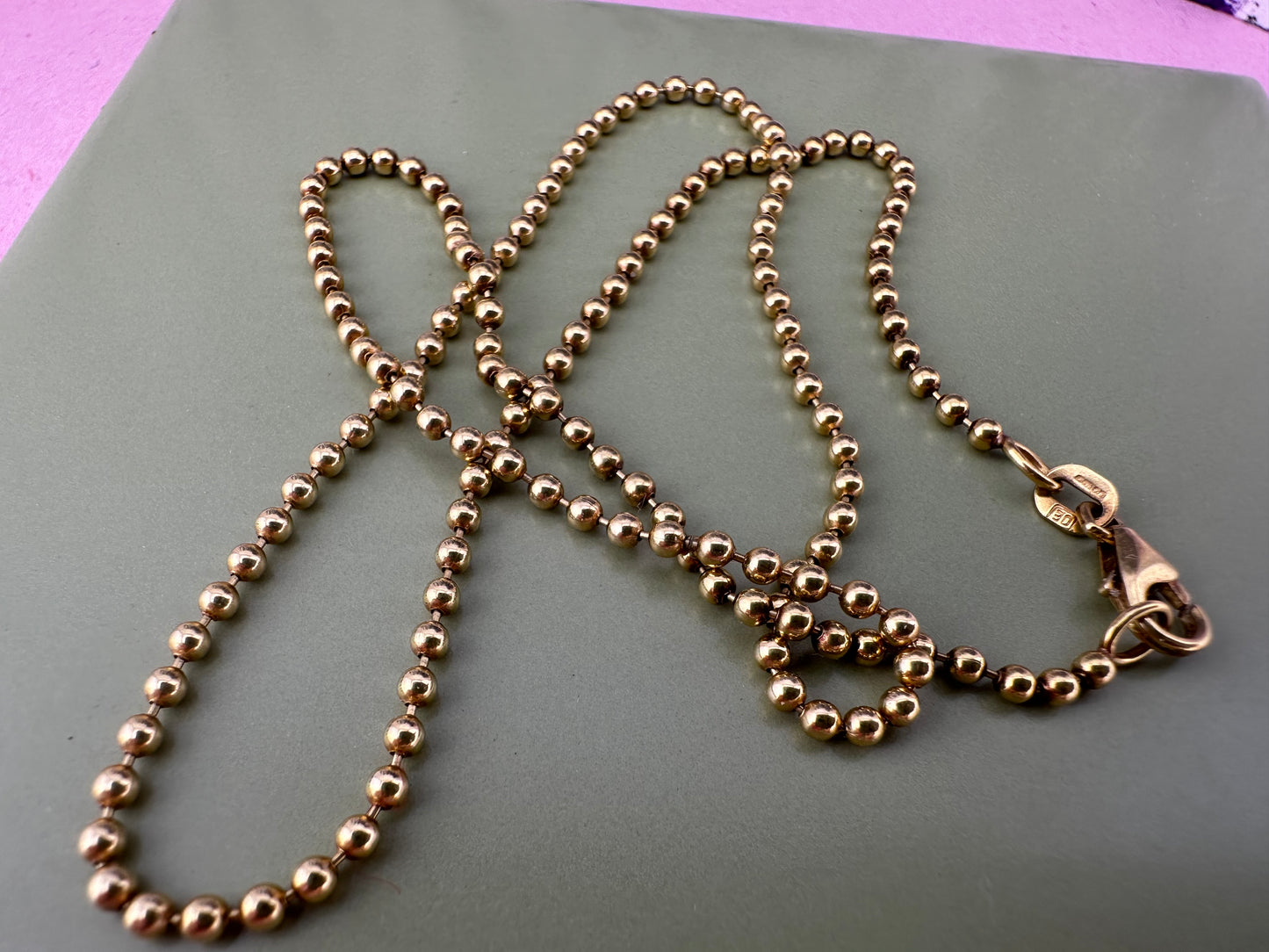 Vintage 18ct Gold Ball chain