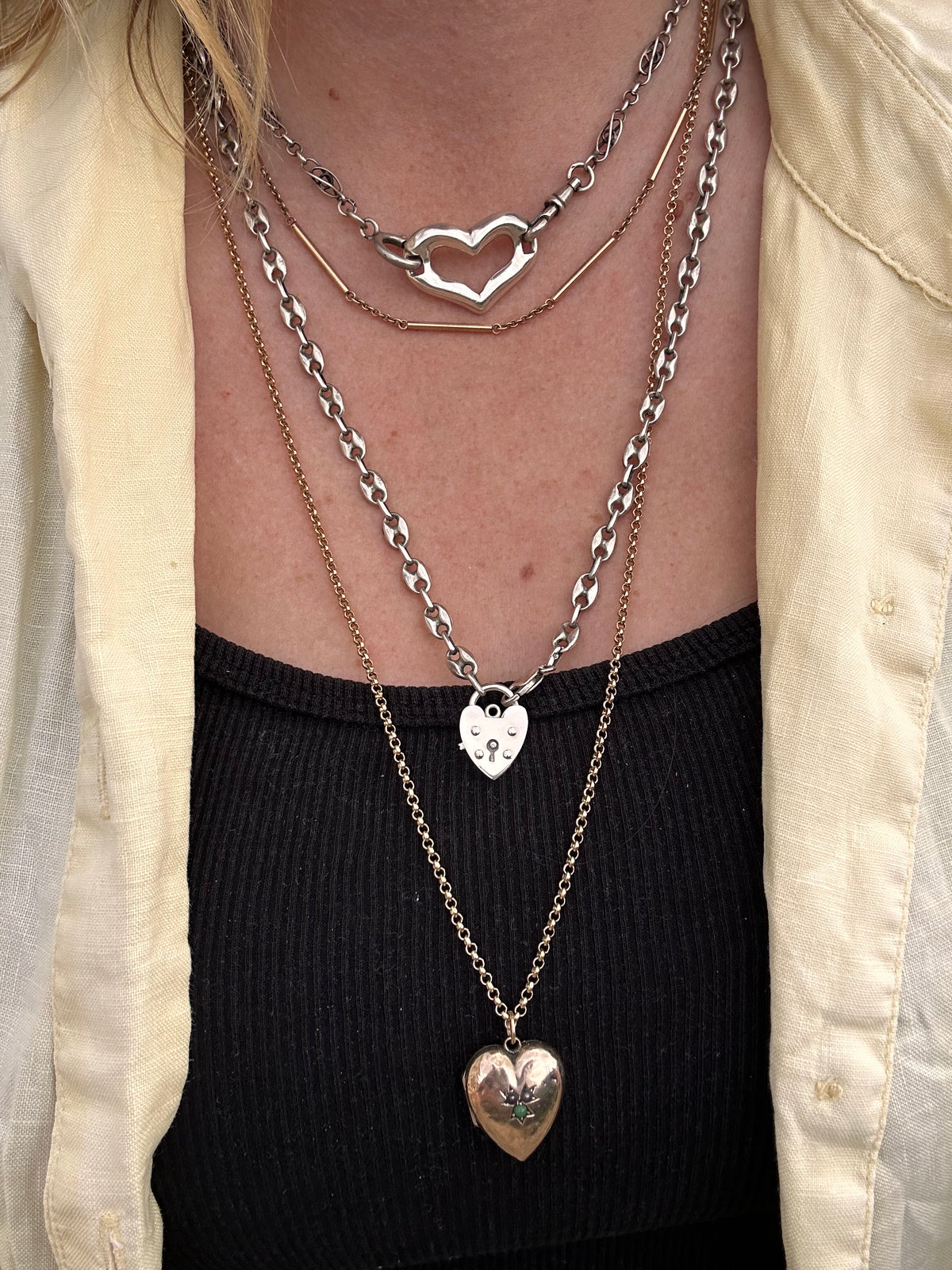 Sterling Silver Puffy Heart connector/extender
