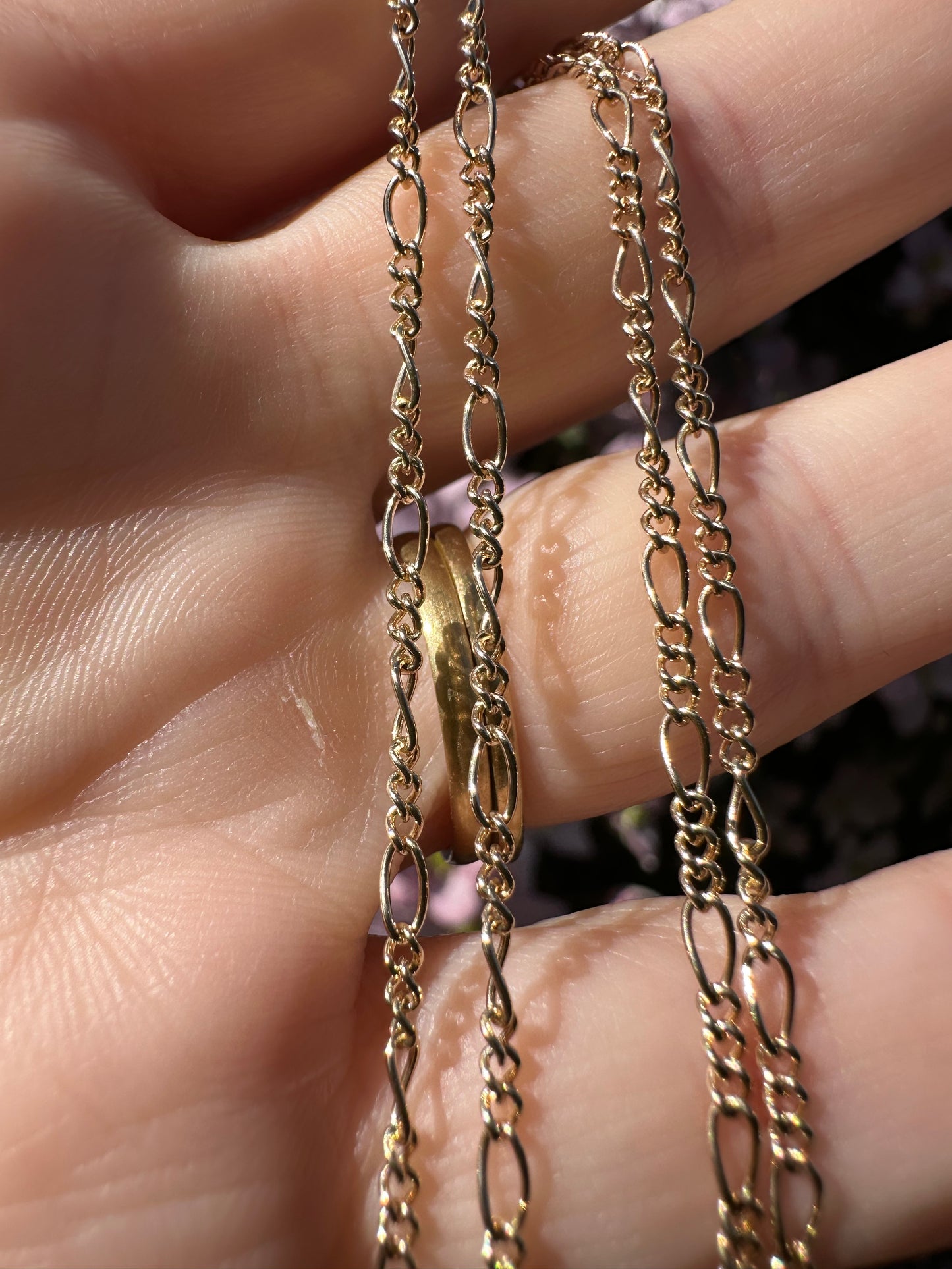 Vintage 9ct Yellow Gold mini Figaro chain