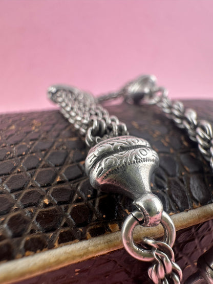 Sterling Silver rope & ribbed belcher Albertina bracelet