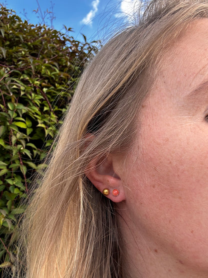9ct Gold Coral Studs