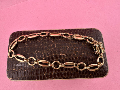 Vintage 9ct Oval and round link bracelet