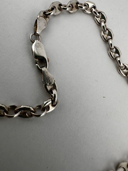 Vintage Sterling Silver Puffy Mariner chain
