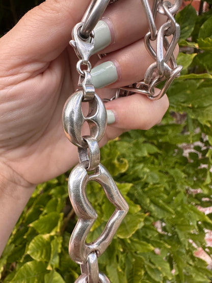 Sterling Silver Puffy Mariner & Heart extender