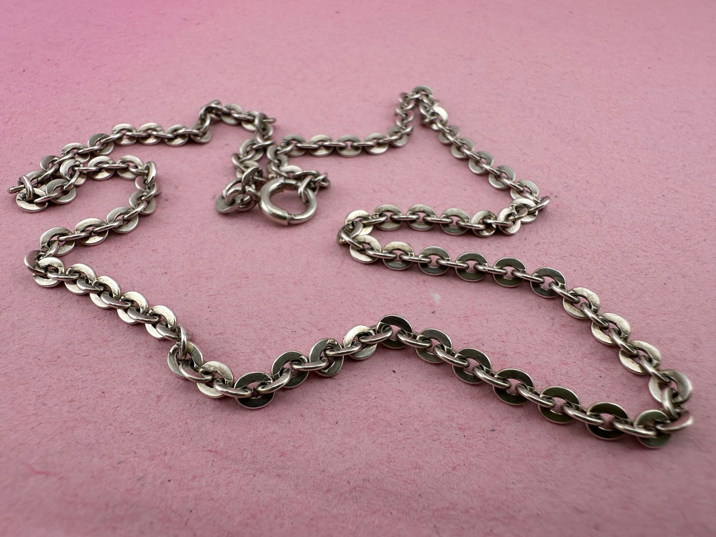 Sterling Silver Flat Cable Chain with Bolt clasp