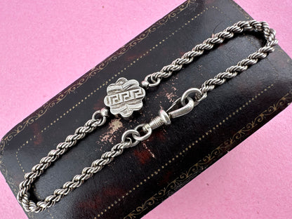 Sterling silver Rope bracelet with Pansy panel