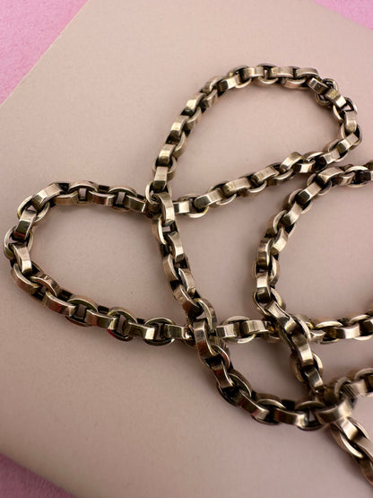 Antique 9ct Gold Flat edged belcher with faceted barrel clasp