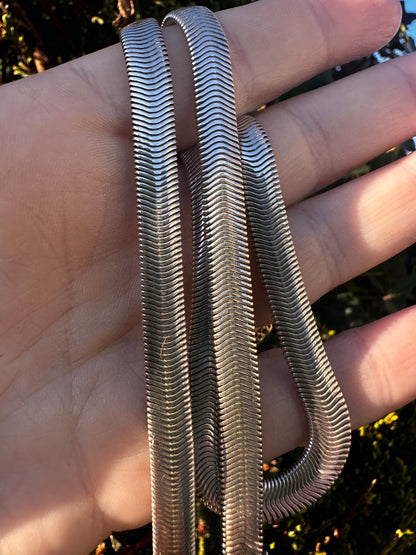 Vintage Sterling Silver Flat Snake/Herringbone chain