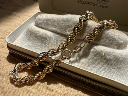 Vintage 9ct Rope chain bracelet