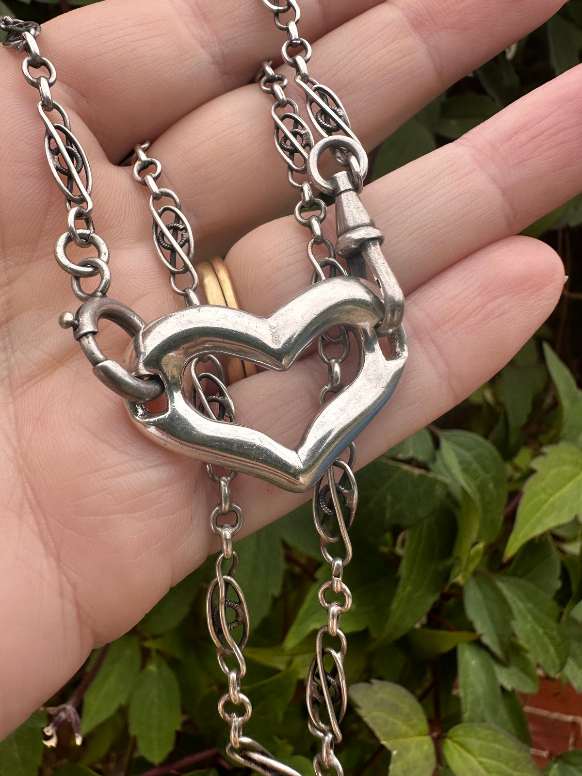 Sterling Silver Puffy Heart connector/extender