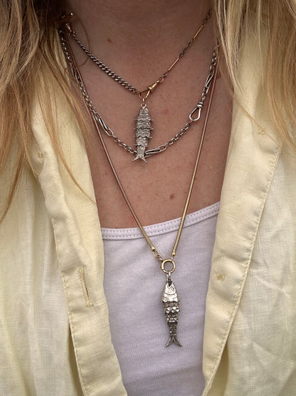 Sterling Silver Articulated fish with bobbles