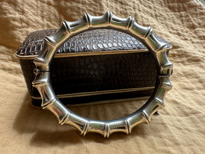 Edwardian Sterling Silver Bamboo Hinged Bangle