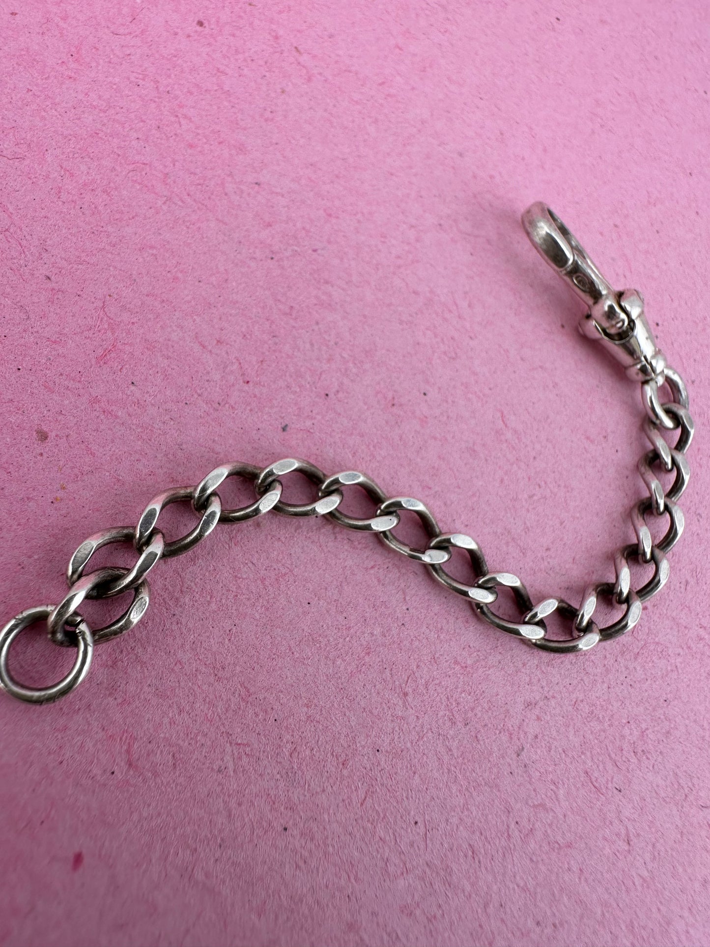 Sterling Silver Flat Curb extender with Dog Clip