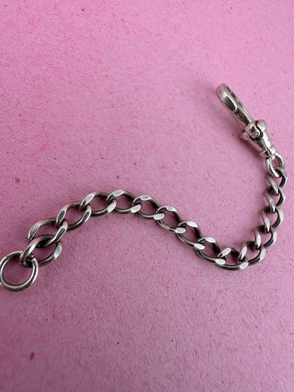 Sterling Silver Flat Curb extender with Dog Clip