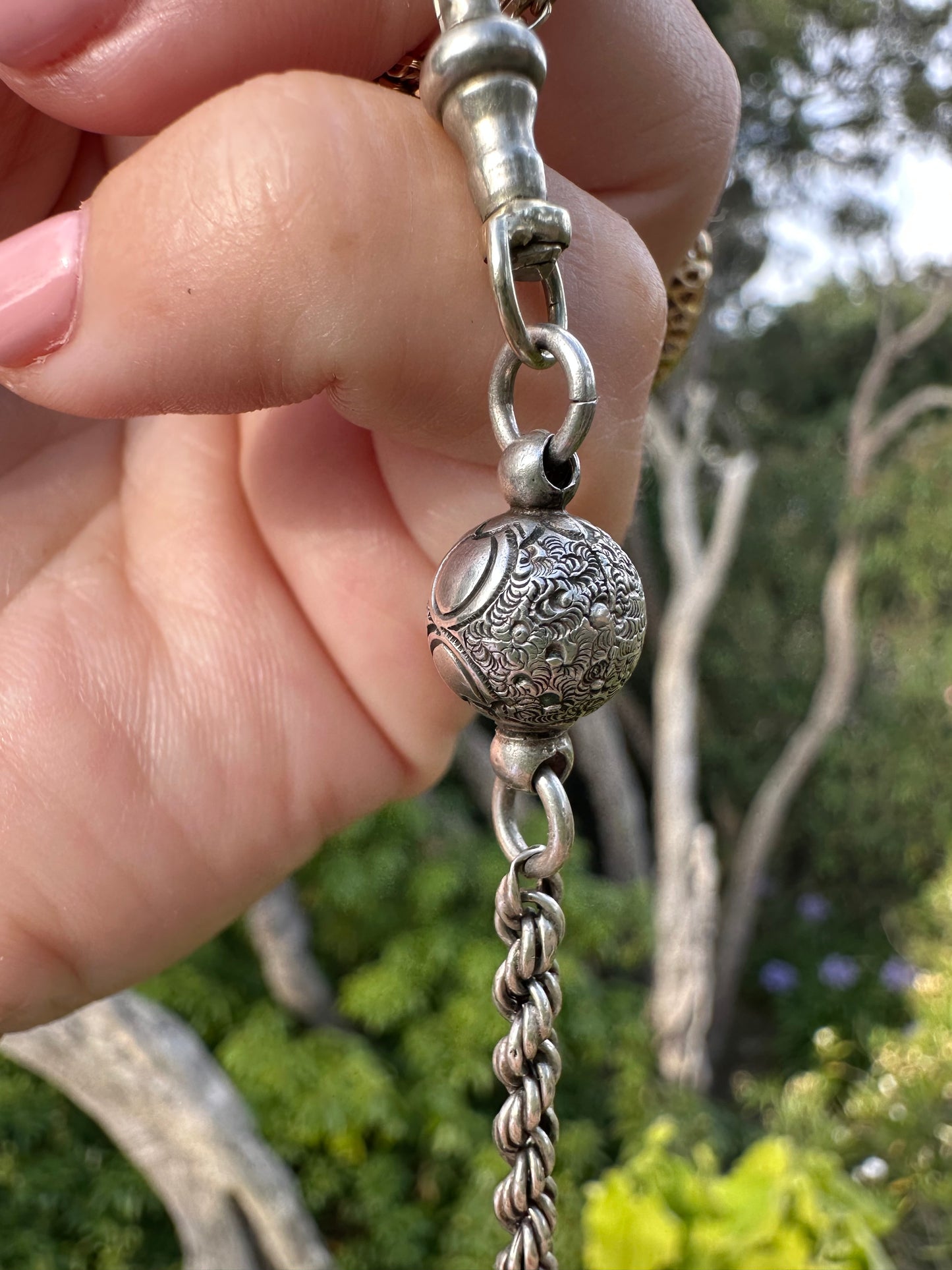 Sterling Silver Rope and Orb Extender