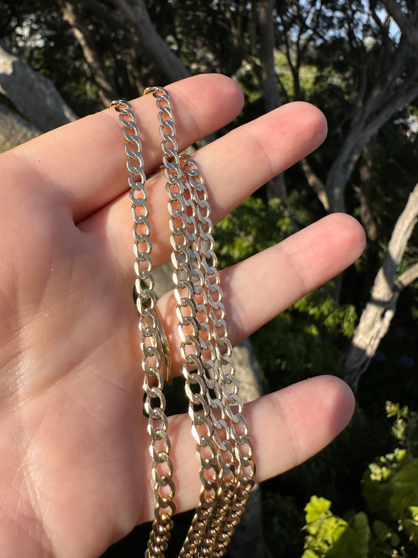 Vintage 9ct Gold Flat Curb chain