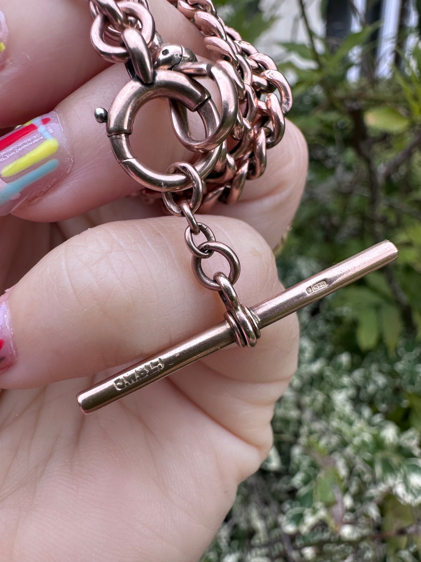 Antique 9ct Rose Gold T-Bar