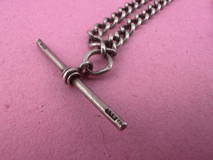 Sterling Silver Albert Chain with double dog clips