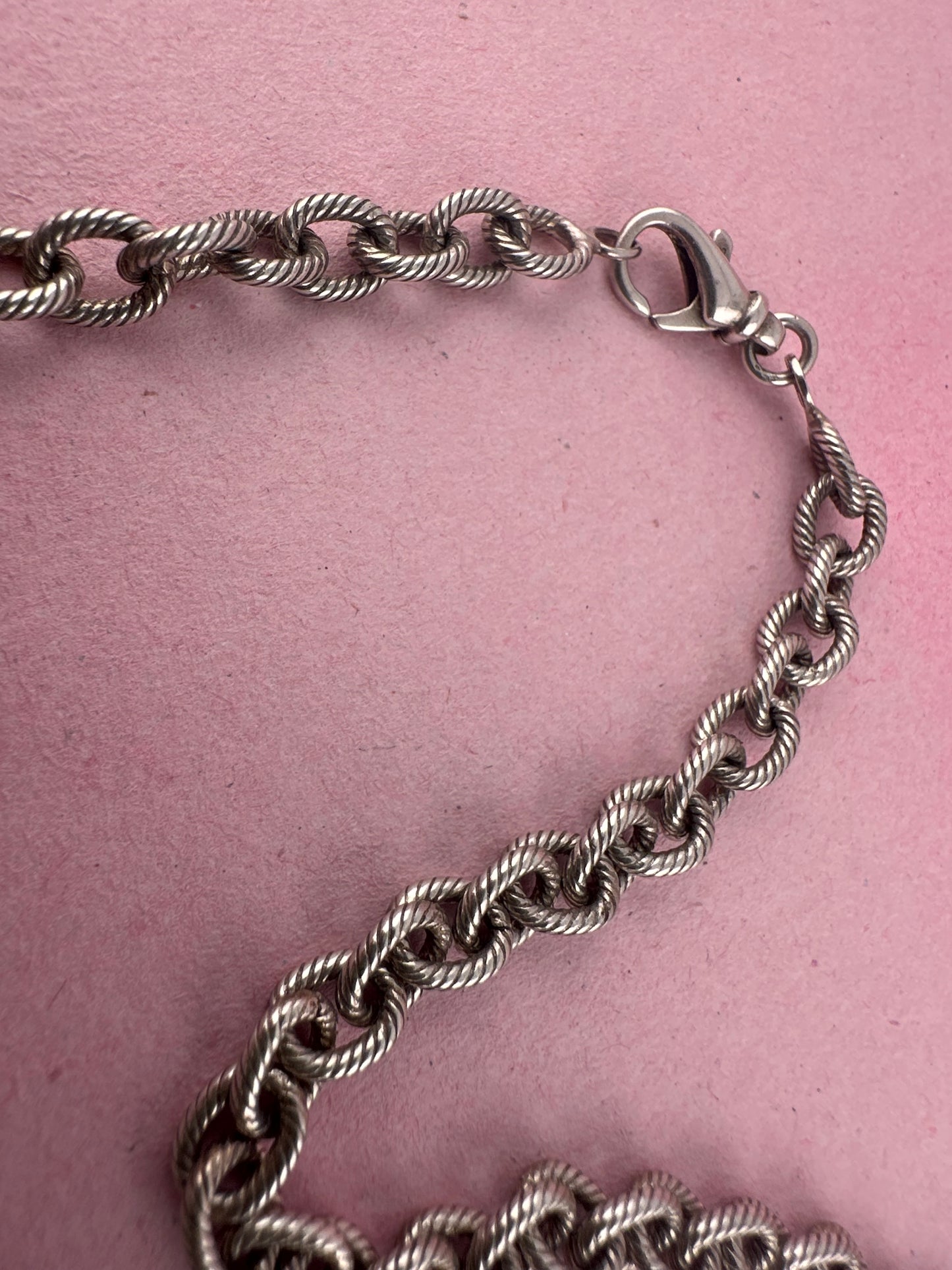 Sterling silver textured cable chain