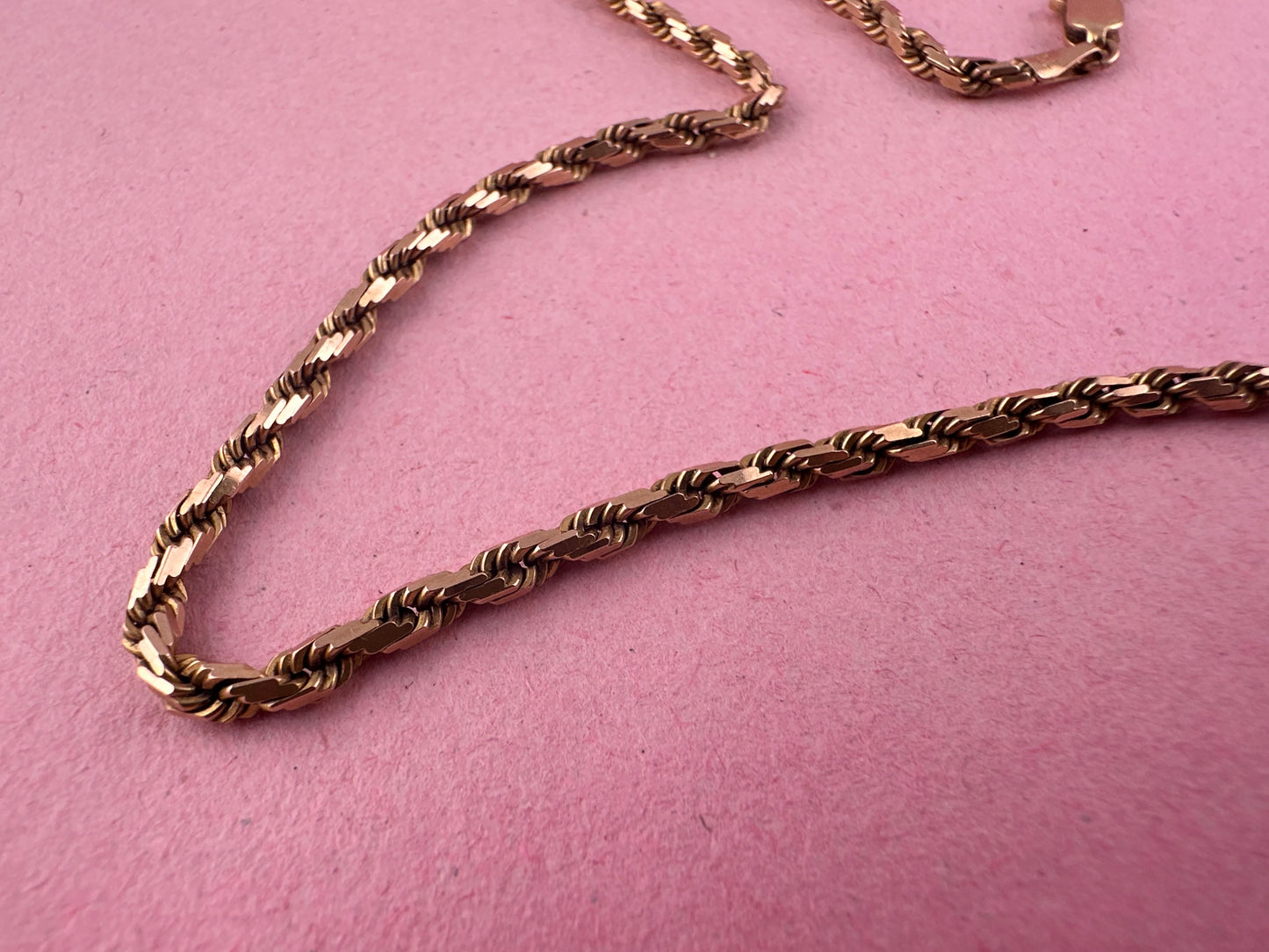 Vintage 9ct Rose Gold Angular Rope chain