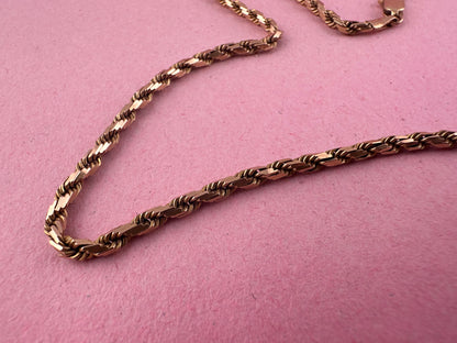 Vintage 9ct Rose Gold Angular Rope chain
