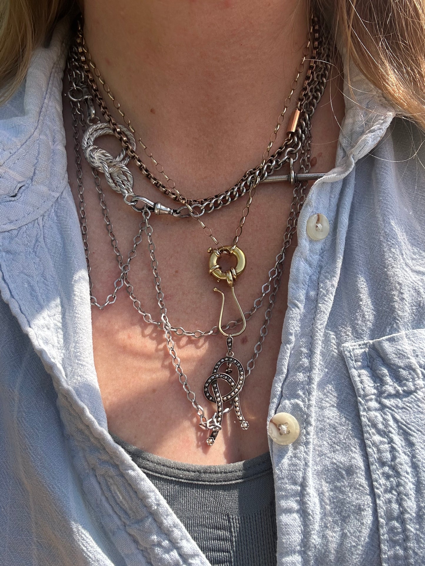 Sterling Silver Knot Claspless extender
