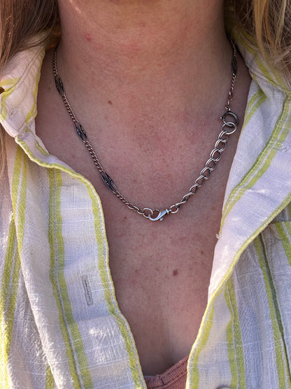 Sterling Silver Double Curb extender with large lobster clasp