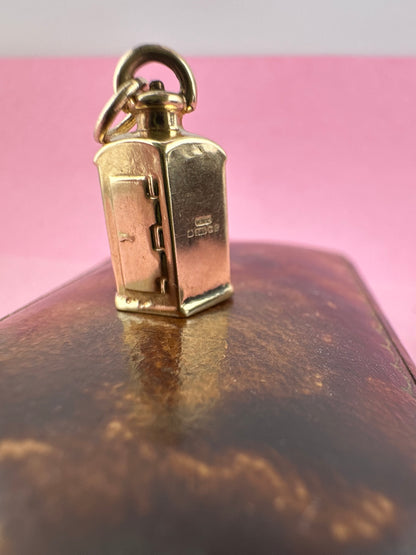 Vintage 9ct Lantern charm with red paste stone