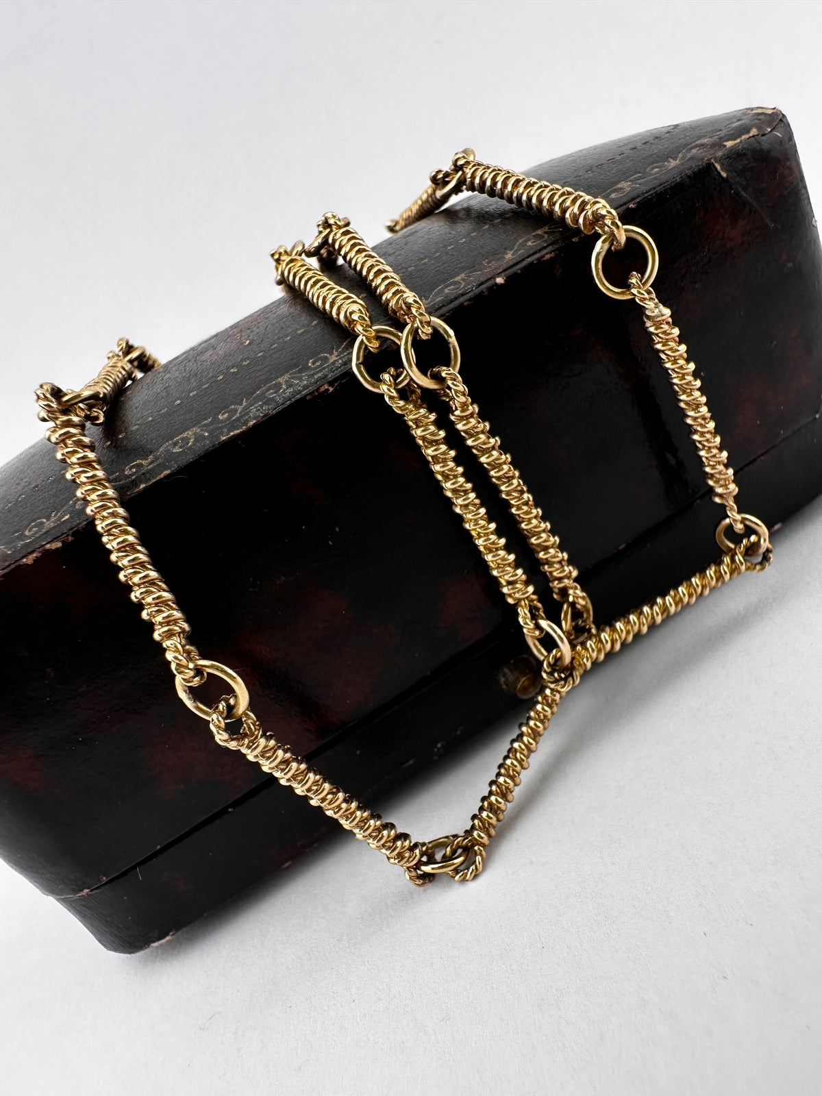 Vintage 9ct yellow Gold twist bar chain