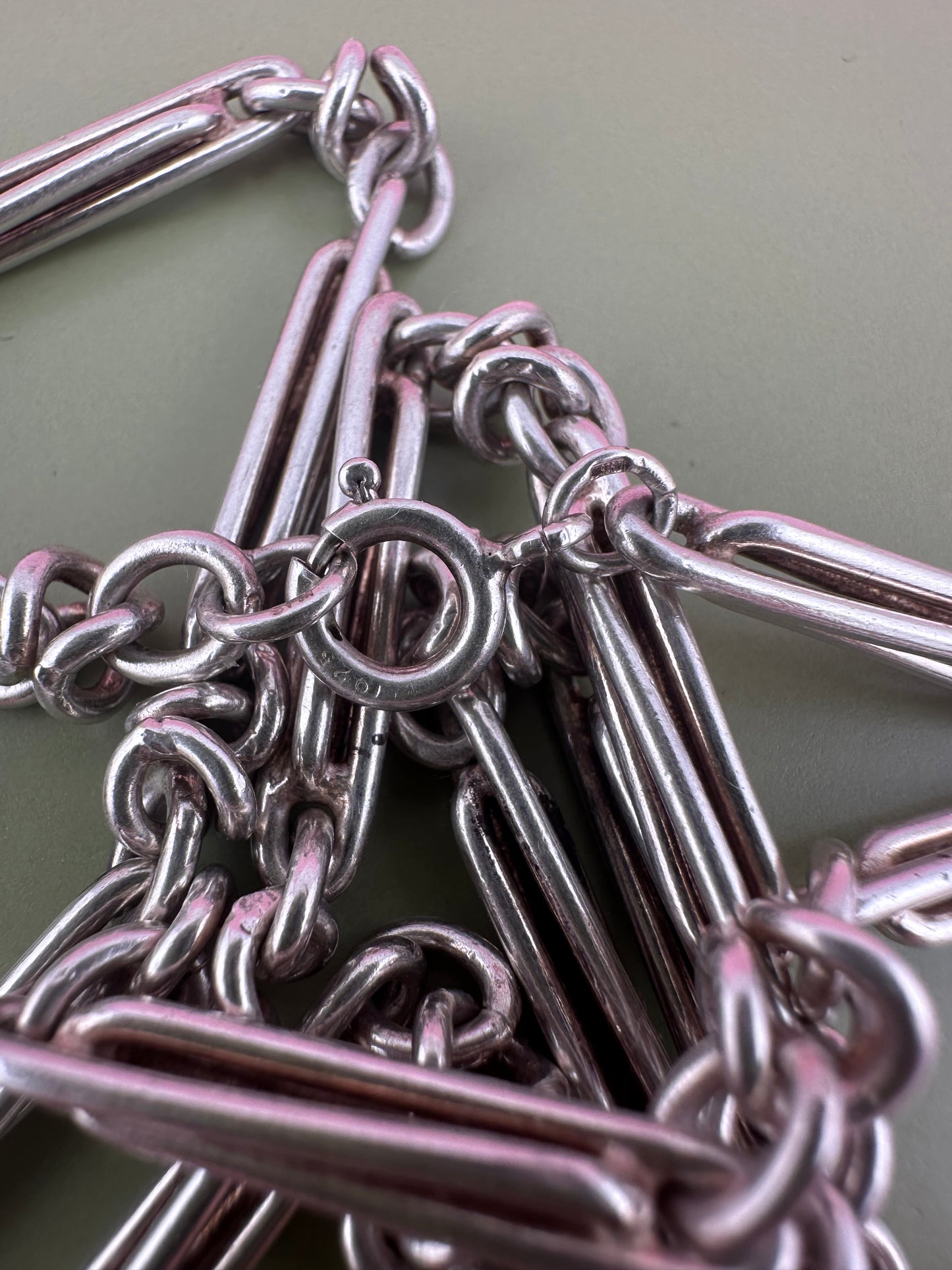 Vintage Sterling Silver Double Trombone chain