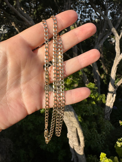 Vintage 9ct Gold Flat Curb chain