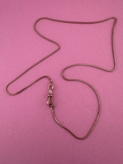 9ct Rose Gold Snake Chain with dog clip