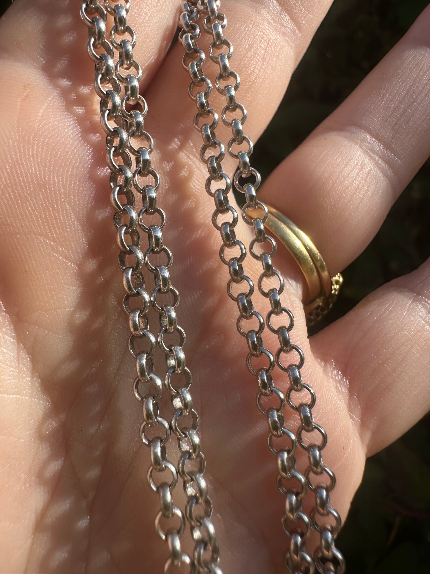 90s Sterling Silver Toggle and heart chain