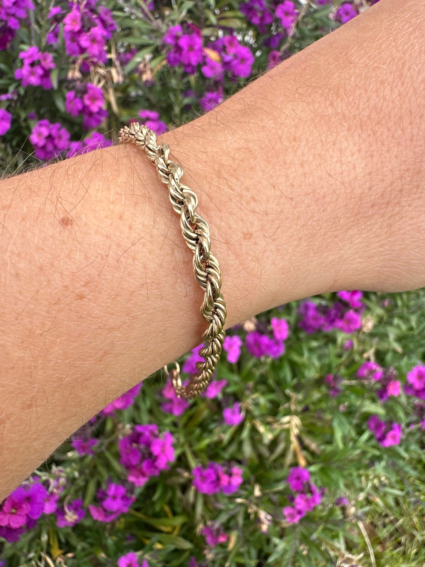 9ct yellow gold rope bracelet
