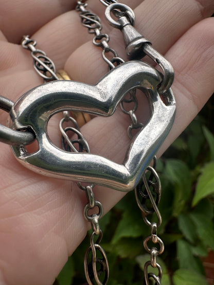 Sterling Silver Puffy Heart connector/extender