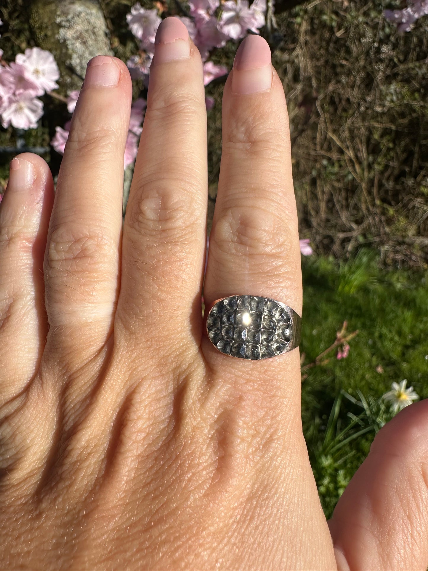 Antique 9ct Rose gold and Paste Cluster ring