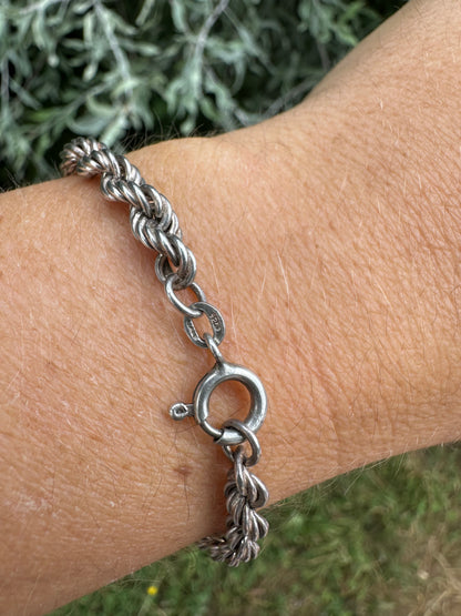 Vintage Sterling Silver Rope bracelet