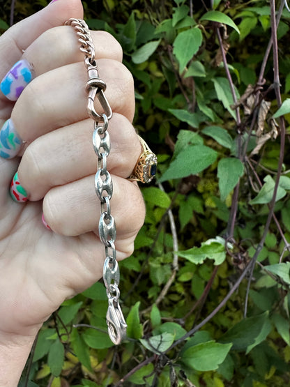 Vintage Sterling Silver Puffy Mariner chain extender